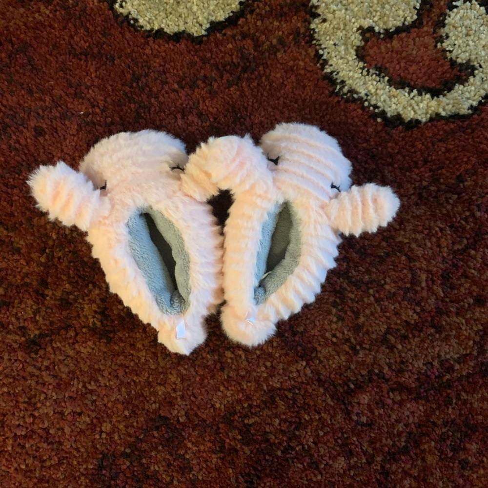 Pink bunny slippers for toddler girl size 5-6